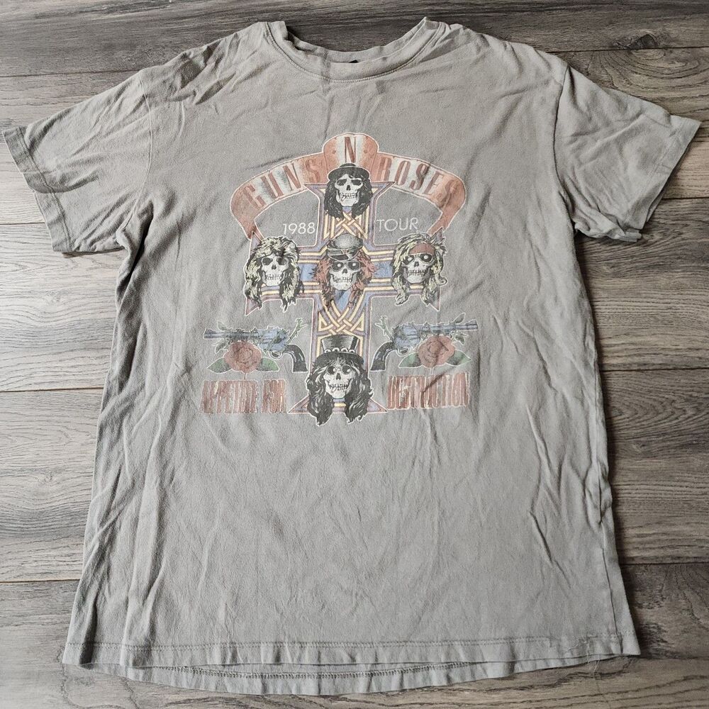 Guns N' Roses 1988 Tour Appetite For Destruction Shirt In Grey Color Sz S